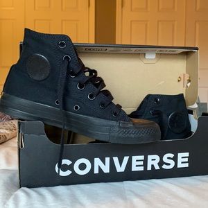 Converse high tops, black, women’s 5.5 / men’s 3.5